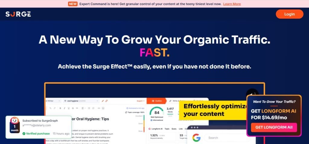 "A New Way To Grow Your Organic Traffic: SurgeGraph. #TrafficBoostingTool"