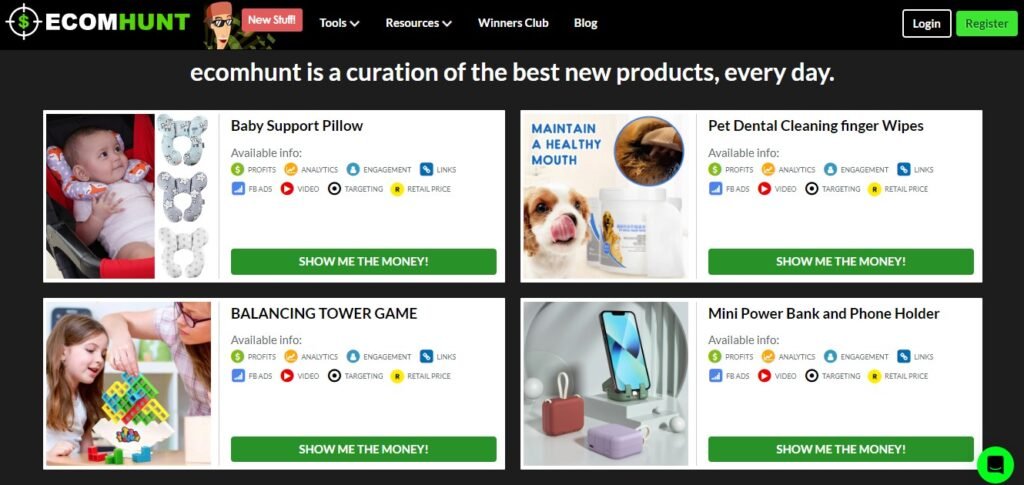 "EcomHunt: Discover Winning Products for Ecommerce. #ProductResearchMadeEasy"